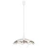 Eglo Lampada a sospensione Vetro, lampada appesa con cavo a spirale, regolabile in altezza, lampada classica da tavolo, lampada da pranzo in vetro satinato, plastica, bianco, viola, nero, E27