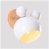 Mengjay Creativo cartone animato in legno Topolino applique da parete Nordic Macaron Lampada da parete a LED per bambini che leggono camera da letto comodino illuminazione E27 Luce da Muro (Bianco)