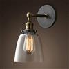 Mengjay Vintage Industrial E27 Lampada da parete applique da parete Illuminazione Luce da Muro interno antipolvere e lampada da soffitto bagno cucina corridoio in vetro trasparente Senza Lampadina (B)
