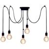 Mengjay Lampadario a Sospensione Vintage Industriale,Creativo Lampadario a Forma di Ragno DIY Lampada a Sospensione Classico,Plafoniera da Soffitto E27 per Camera da Letto Soggiorno (5 teste(150cm))
