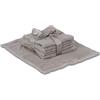 Casatessile Lavette Colorate Set 6 Pezzi 30x30 cm Lavette Bagno 30x30 per Neonato o Ospiti - Grigio Scuro