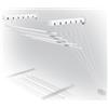 P & B Stendibiancheria da Parete con Saliscendi LIFT 140 cm Bianco in acciaio trattato