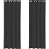 vidaXL Tende in Voile con Occhielli 2 pz Nero 140x260 cm, Tenda a Rete, Tenda Trasparente, Voile per Finestra, Trattamento Finestra, Tenda Pura Voile
