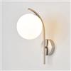 Generic Lampada Da Parete Moderna, Applique da Parete Con Sfera in Vetro in Stile Mid-Century Per Camera Da Letto, Soggiorno, Comodino, Sala Da Pranzo E Bagno,Argento,C