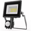 HOFTRONIC Stratos - Faretto LED con sensore di movimento e interruttore crepuscolare 10 W - 735 Lumen - 4000 K bianco neutro - IP65 - Faretto esterno con sensore PIR per garage, vialetti, giardino e
