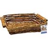 Sicignano Casalinghi Ingrosso Casalinghi Sicignano Cesto in Vimini Decorativo, per Regalo, Festività, Pasqua, Natale, con Accessori Opzionali per Confezione (Marrone, cm.36x27x10h - Rettangolare)