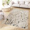 TAPISO Crystal Tappeto Pelo Corto Lucido Effetto 3D Design Moderno Motivo Astratto Sfumato Effetto Marmo tonalità Grigio Chiaro Verde Oro Bianco Soggiorno Camera Oeko-Tex 300 x 400 cm