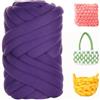 uyeoco Filato Gigante 250g Cotone Grosso Tubolare a Mano Gomitolo di Filato Chunky Yarn per Borse Coperte Cestini Nidi di Animali Domestici Artigianato Fai-da-Te(O25,2 roll(500g))