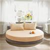 KXCAQ Lenzuolo morbido cotone rotondo lenzuolo con angoli tinta unita copriletto rotondo set biancheria da letto coprimaterasso coprimaterasso lenzuolo morbido 220x220 cm cammello