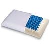 materassi e doghe - Cuscino in MyMemory Memory Foam Termosensibile Altamente Traspirante - 100% Made in Italy - Fodera Cotone Naturale (1 x Cuscino Blue2Air)