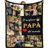 Bemaystar Regali Festa del Papà - Coperta Personalizzata con Foto, Regali Personalizzati, Coperta Personalizzata, Plaid Personalizzato con Foto, Regali per La Festa Del Papa, Regali per Papà Mamma