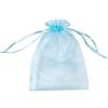 PLECUPE 100 Pezzi Trasparente Organza Bag Sacchetti Bustine, 16x22cm (6.3x8.7 Pollici) Sacchettino Sacchetto Coulisse Porta Sacchettini di Matrimonio - Blu#3