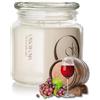 CERERIA DEL ROSSO Candela Profumata Giara Media Cera di Soia 100% Naturale Aromaterapia Profumo Intenso Fino a 90 Ore Idea Regalo Occasione Made in Italy 3 Stoppini Cotone (Vino Rosso)