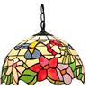 WRMING Lampadari a Sospensione Vintage Tiffany, Ristorante Lampadario da Soffitto, Camera da Letto Lampadario Cucina Soggiorno Lampada da Soffitto, Paralume in Vetro Colorato, E27, 30cm