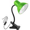 TEK ONE Tecnologia Lampada da Tavolo con Morsetto Orientabile - Portalampada E27, Design Flessibile, Cavo 115 cm, Attacco a Clip, Ideale per Studio, Camera, Ufficio (Verde)