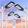 Aigostar- 4Pz 150W Lampione Solare da Esterno con Sensore di Movimento, Telecomando, Impermeabile IP65, 1500LM Luce Fredda 6500K, Lampioni Solari LED per Giardino, Cortile, Strada,Non Include il Palo