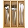 Hilislog Piccolo organizer per cassetti per posate da cucina Vassoio per posate in bambù Organizer per posate magro per cassetto Cucchiaio stretto Forchetta Portaposate Cassetto Vassoio per posate