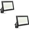 Jefedana Faretti LED per esterni 200W Proiettore LED per esterni 20000LM IP66 Impermeabile Faro Proiettore LED 3500K Bianco Caldo Floodlight per Casa, Garage, Patio, Terrazza, Campo (2pz)
