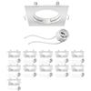 ledscom.de 12x cornice da incasso a soffitto RIR cornice da incasso angolare bianca opaca (LED/alogena/GU10/MR16/PAR16/50mm) incl. presa GU10