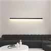 TZSMUM Moderna LED Lunga Luce da Parete Alluminio Minimalista Rettangolare Design Lampada da Parete Interni Nero/Bianco Decorazione Applique da Parete per Corridoio Soggiorno (Nero Luce Neutra,80cm)