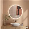 Dripex Specchio Bagno LED 60 cm Specchio Rotondo da Trucco con Luce Anti Nebbia 3 Temperature Colore e Dimmerabile HD Specchio da Parete Moderno con retroilluminato-IP44