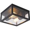 Qazqa charlois - Lampada da soffitto Design - 2 luce - L 24 cm - Nero - Design - Illuminazione esterna