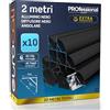 Eurocali 10x Profili Angolari da 2 metri (20mt) in Alluminio Nero per Strisce LED Copertura Opaca larghezza max striscia led 10.5mm - 15.8 x 15.8