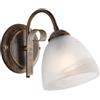 Belight Applique Forgiato 1 Luce Ferro Marrone E Oro Vetro Bianco