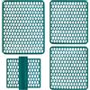SaRani Set Tappeti Lavello 4 Pezzi Salva Lavandino Parabordo Scolapiatti Colorati Gomma (Petrolio)