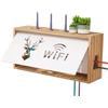 PUIOTEAI Porta Modem da Parete, Porta Router Wifi da Parete, Scatola per Nascondere Cavi, Cassetta per Modem, per Nascondere Router Ciabatta o Alimentatore, Mettere in Ordine i Suoi Cavi (Brown)