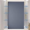 Momooda Tenda Doccia Magnetica Pieghevole Resistente con Ganci, Antispruzzo, Tenda da doccia Impermeabile Antimuffa in lino per il bagno, Grigio Blu, 100x200cm