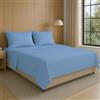 NARCISO - Set Lenzuola 1 Piazza e Mezza 3 Pezzi Tinta Unita Embossed, Completo Lenzuola Una Piazza e Mezza in Microfibra Traspirante ed Anallergica, Biancheria da Letto Made in Italy (Azzurro)