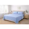 Corredocasa Completo Letto Lenzuola in Cotone, Qualità Made in Italy - PURO COTONE 100% Morbido e Traspirante in ogni Stagione - SET Lenzuolo Sotto con Angoli, Sopra e 2 Federe (Celeste, Matrimoniale)
