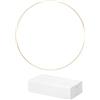 Blausky 1 anello in metallo da 20 cm, per fai da te, decorazione rotonda con supporto in legno, anello per acchiappasogni, per tecnica di avvolgimento, fai da te, decorazione da tavolo, colore oro bianco