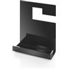 AQA DESIGN Mensola doccia con 2 ripiani, porta shampoo e bagnoschiuma, shower caddy in plexiglass, porta shampoo doccia da appendere, montaggio senza fori/da parete - Nero - 24x10x31,5 cm