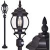 hofstein Lampada da esterno Lentua con rilevatore di movimento, luce di percorso in stile antico, alluminio fuso in nero, lampada da terra 130 cm, lampada da giardino retro/vintage, E27, IP44, senza lampadina