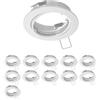ledscom.de 12x cornice da incasso a soffitto FERE, rotonda, orientabile, bianco opaco
