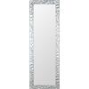 MO.WA Specchio da parete lungo moderno decorativo Made in Italy, cm. 46x141 cornice in legno argento, specchio figura intera design per camera da letto ingresso