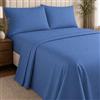 NARCISO - Completo Lenzuola Matrimoniali 4 Pezzi Tinta Unita Embossed, Set Lenzuola Matrimoniali in Microfibra Traspirante ed Anallergica, Biancheria da Letto Made in Italy, Colore Azzurro