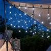 Aigostar Luci Solari da Esterno/Interno - 3M+5M*0.4M Cascata di Luci per Esterno 100 LED, 8 Modalità, IP65, Luce Fredda, Tenda Luminosa per Giardino, Balcone, Camera da Letto