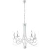 Be-Light BeLight Lampadario Provenzale Candelabro 5 Luci Ferro Battuto Bianco Shabby