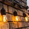 Partenopeautensili® Catena catenaria luminosa da 10 Mt e 10 bulbi E27 Lampadine da 2W incluse per eventi matrimonio decorazioni natale prolungabile ed impermeabile (Luce calda 2200K)