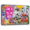 Printerland Quadro Moderno Love is all we need Banksy stile Quadri moderni soggiorno da Parete XXL grande Stampa su tela Canvas Decorazione Murale muro Arredo Camera da letto Cucina (30x40 cm, 7)