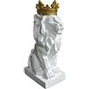 Zyqixluk Crown Lion King - Statua di leoni, statue in stile nordico, decorazione per la casa e lo studio, decorazione leone, sculture geometriche astratte, animali in resina, regali per interni e uffici