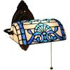 Uziqueif Lampada da parete vintage per interni, lampada da parete con interruttore, lampada Tiffany da 25,4 cm da parete, lampada da parete per interni, lampada da lettura a parete, illuminazione da