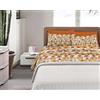 IlGruppone Completo Letto in Cotone Di Flanella Calda e Morbida Anti Pilling - Set Lenzuola Flanellato 3 Misure parure con Federe - (Singolo, Triangoli Arancioni)