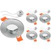 ledscom.de 5 pezzi Cornice da incasso a soffitto per bagno ERID, a prova di umidità, bagno, IP44, rotonda, alluminio opaco (GU10/MR16/GU5,3/50mm) incl. presa GU10