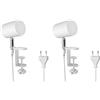 ledscom.de 2 pz. lampada a morsetto WAIKA, interruttore, bianco opaco, incl. lampada LED GU10, regolazione a 3 livelli: max. 500lm bianco caldo
