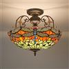 WDBZTJ Lampadari Stile Tiffany, 16 Pollici Libellula Colorato Soffitto Lampada a Sospensione per Soggiorno Camera da Pranzo Camera da Pranzo Cucina Corridoio