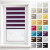 Estika Tenda a rullo giorno e notte senza forare, montaggio 2 in 1 (fissaggio a morsetto o a soffitto/parete) - 60 x 120 cm - Prugna - per interni, semi-trasparente
